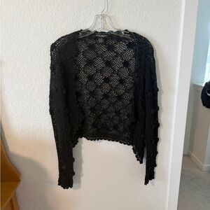 Black Crochet Women's Sweater
